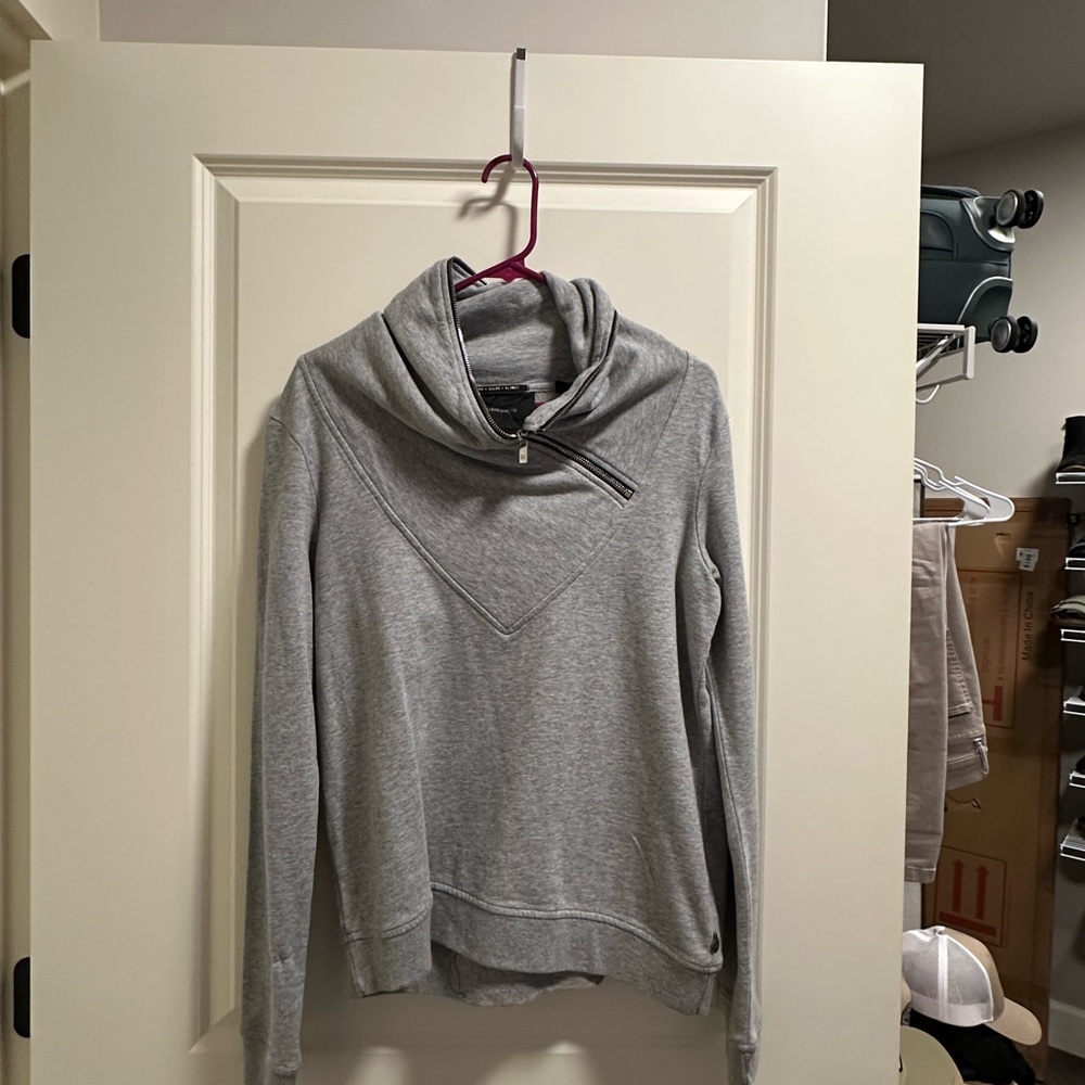 Scotch & Soda Light Gray Funnel Zip Pullover Hoodie